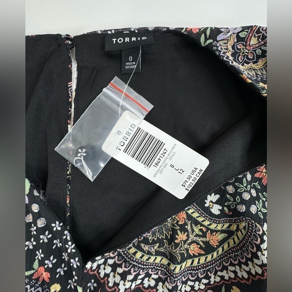 NWT Torrid Black Chiffon Floral Paisley Lined Mini Dress Size L 12 - Picture 10 of 12